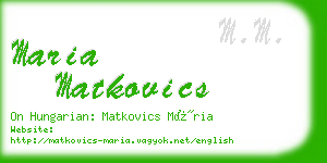 maria matkovics business card